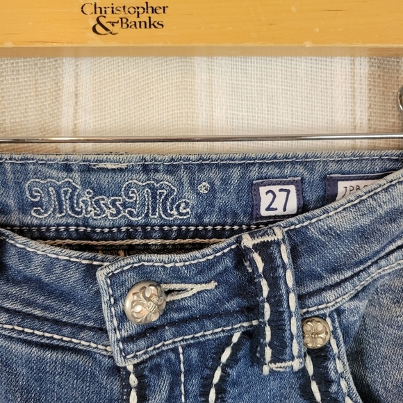 Miss Me Boyfriend Jeans Midrise Lowrise Blue Size 27 JPB5014‎ - Picture 4 of 12